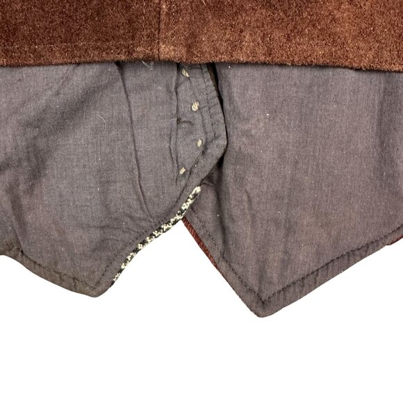 Vintage Joujou Patchwork Vest M Navajo Heritage Leather Wool Blend - Picture 4 of 8